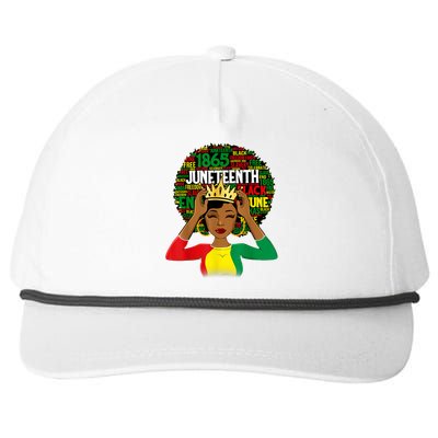 Juneteenth Women Queen African American Black Afro Snapback Five-Panel Rope Hat