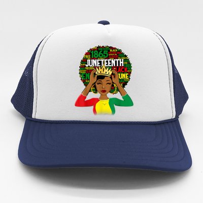 Juneteenth Women Queen African American Black Afro Trucker Hat