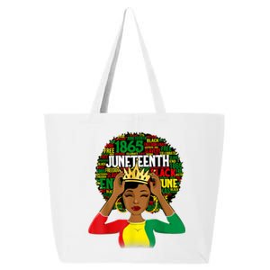 Juneteenth Women Queen African American Black Afro 25L Jumbo Tote