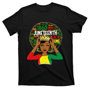 Juneteenth Women Queen African American Black Afro T-Shirt