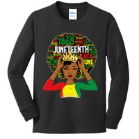 Juneteenth Women Queen African American Black Afro Kids Long Sleeve Shirt