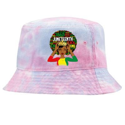 Juneteenth Women Queen African American Black Afro Tie-Dyed Bucket Hat