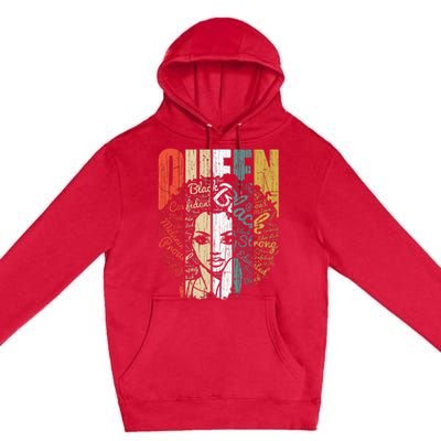 Juneteenths Wo Queen African American Natural Afro Premium Pullover Hoodie