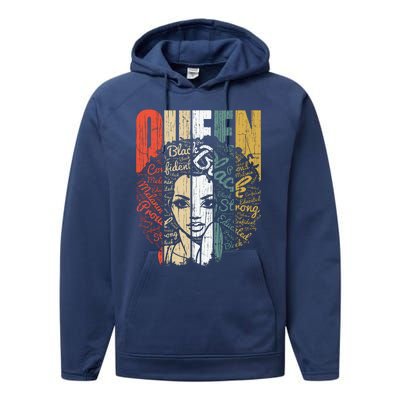 Juneteenths Wo Queen African American Natural Afro Performance Fleece Hoodie