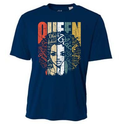 Juneteenths Wo Queen African American Natural Afro Cooling Performance Crew T-Shirt