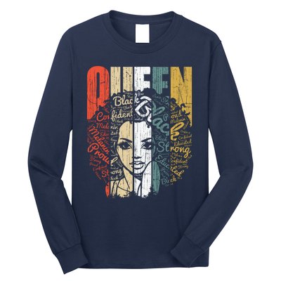 Juneteenths Wo Queen African American Natural Afro Long Sleeve Shirt