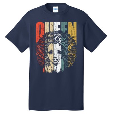 Juneteenths Wo Queen African American Natural Afro Tall T-Shirt