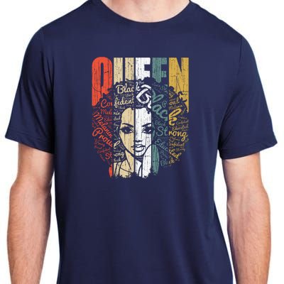 Juneteenths Wo Queen African American Natural Afro Adult ChromaSoft Performance T-Shirt