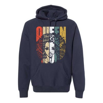 Juneteenths Wo Queen African American Natural Afro Premium Hoodie