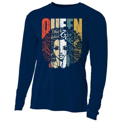 Juneteenths Wo Queen African American Natural Afro Cooling Performance Long Sleeve Crew