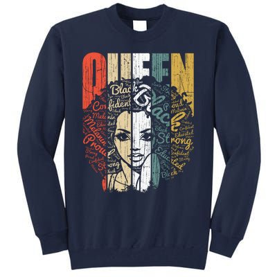 Juneteenths Wo Queen African American Natural Afro Tall Sweatshirt