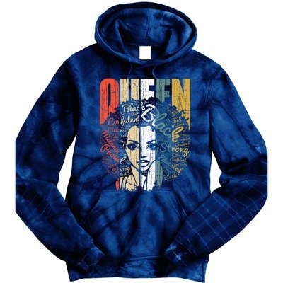 Juneteenths Wo Queen African American Natural Afro Tie Dye Hoodie