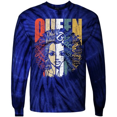 Juneteenths Wo Queen African American Natural Afro Tie-Dye Long Sleeve Shirt