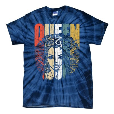 Juneteenths Wo Queen African American Natural Afro Tie-Dye T-Shirt