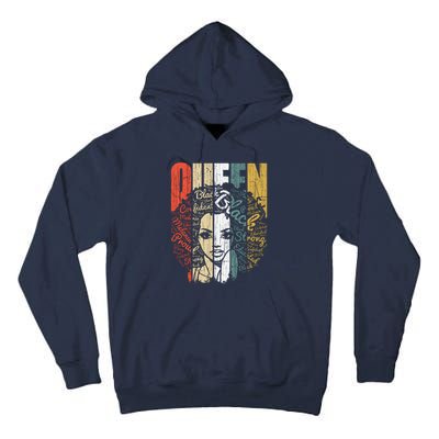 Juneteenths Wo Queen African American Natural Afro Tall Hoodie