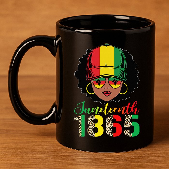 Juneteenth wo queen Pride funny Black African 11oz C Handle Ceramic Mug