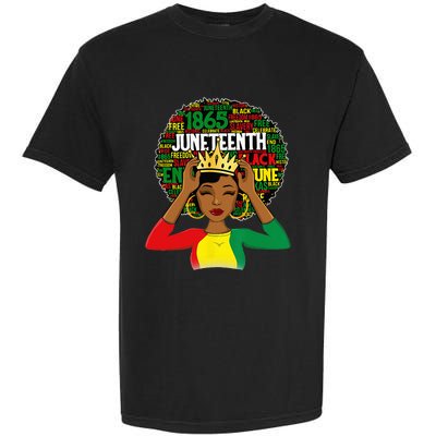 Juneteenth wo Queen African American black afro Garment-Dyed Heavyweight T-Shirt