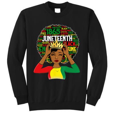 Juneteenth wo Queen African American black afro Sweatshirt