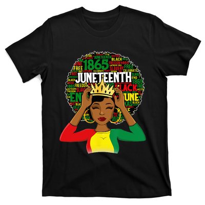 Juneteenth wo Queen African American black afro T-Shirt