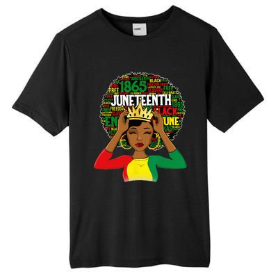 Juneteenth wo Queen African American black afro Tall Fusion ChromaSoft Performance T-Shirt