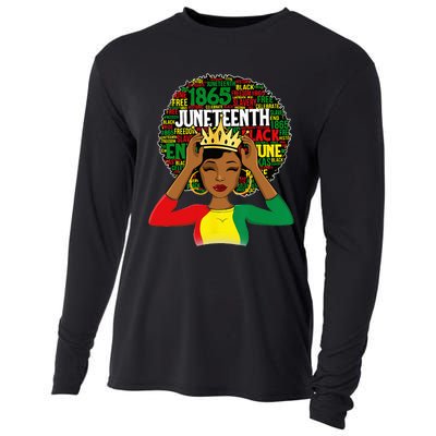 Juneteenth wo Queen African American black afro Cooling Performance Long Sleeve Crew