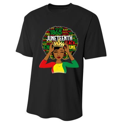 Juneteenth wo Queen African American black afro Performance Sprint T-Shirt