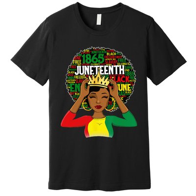 Juneteenth wo Queen African American black afro Premium T-Shirt