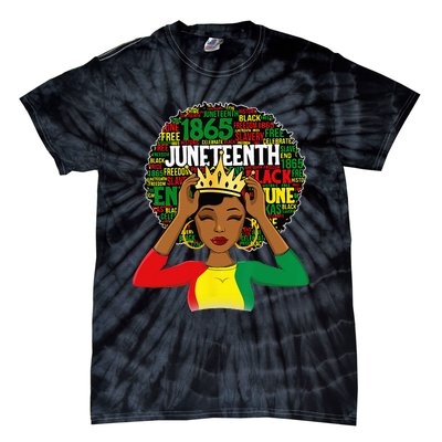 Juneteenth wo Queen African American black afro Tie-Dye T-Shirt