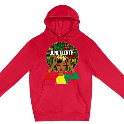 Juneteenth wo Queen African American black afro Premium Pullover Hoodie