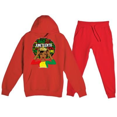 Juneteenth wo Queen African American black afro Premium Hooded Sweatsuit Set