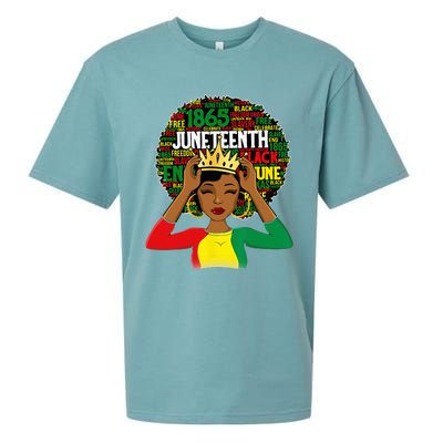 Juneteenth wo Queen African American black afro Sueded Cloud Jersey T-Shirt