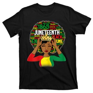 Juneteenth Women Queen African American Black Afro T-Shirt