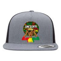 Juneteenth Women Queen African American Black Afro Flat Bill Trucker Hat