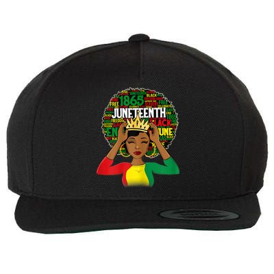 Juneteenth Women Queen African American Black Afro Wool Snapback Cap