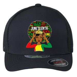 Juneteenth Women Queen African American Black Afro Flexfit Unipanel Trucker Cap