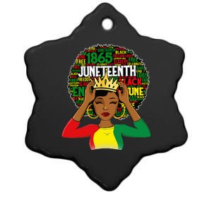 Juneteenth Women Queen African American Black Afro Ceramic Star Ornament