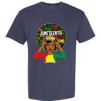 Juneteenth Women Queen African American Black Afro Garment-Dyed Heavyweight T-Shirt