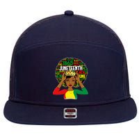 Juneteenth Women Queen African American Black Afro 7 Panel Mesh Trucker Snapback Hat