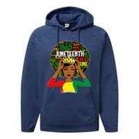 Juneteenth Women Queen African American Black Afro Performance Fleece Hoodie