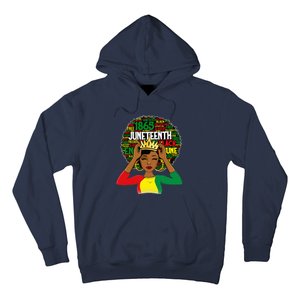 Juneteenth Women Queen African American Black Afro Hoodie