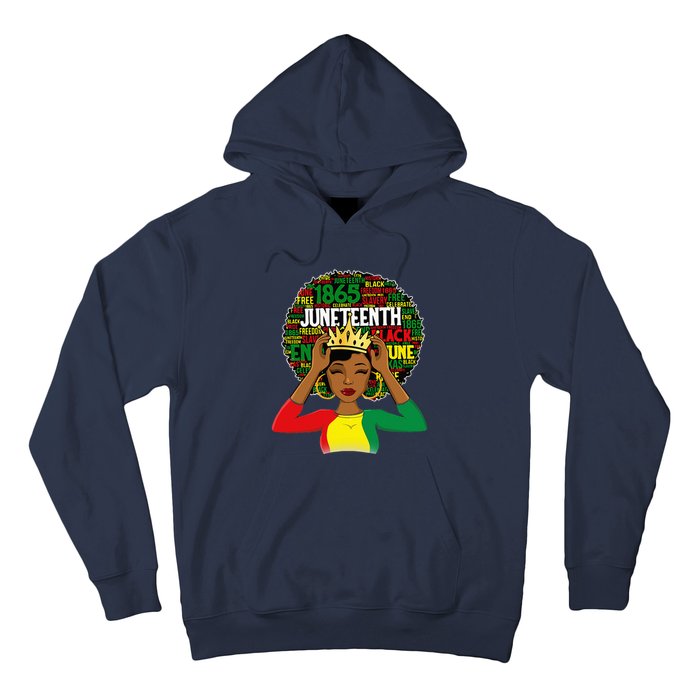 Juneteenth Women Queen African American Black Afro Hoodie