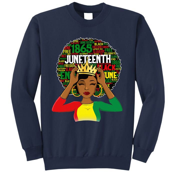 Juneteenth Women Queen African American Black Afro Sweatshirt