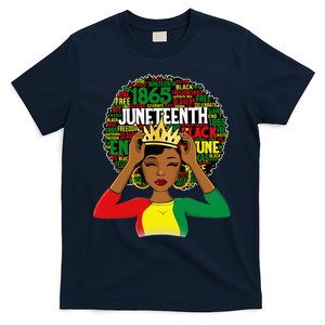 Juneteenth Women Queen African American Black Afro T-Shirt