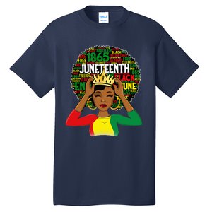 Juneteenth Women Queen African American Black Afro Tall T-Shirt