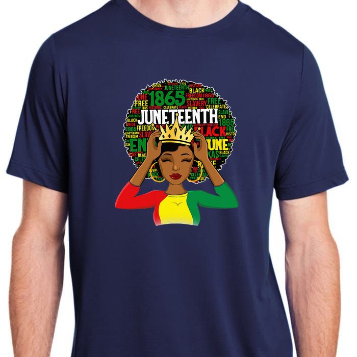 Juneteenth Women Queen African American Black Afro Adult ChromaSoft Performance T-Shirt