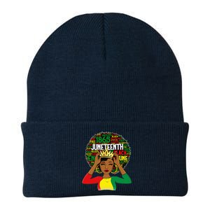 Juneteenth Women Queen African American Black Afro Knit Cap Winter Beanie