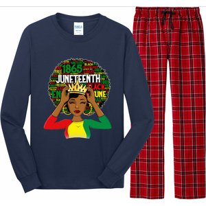 Juneteenth Women Queen African American Black Afro Long Sleeve Pajama Set