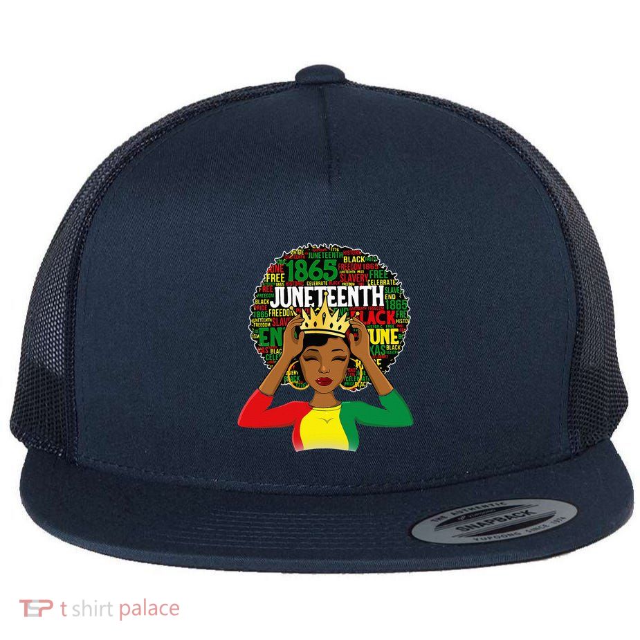 Juneteenth Women Queen African American Black Afro Flatbill Hat