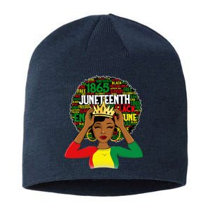 Juneteenth Women Queen African American Black Afro Sustainable Beanie