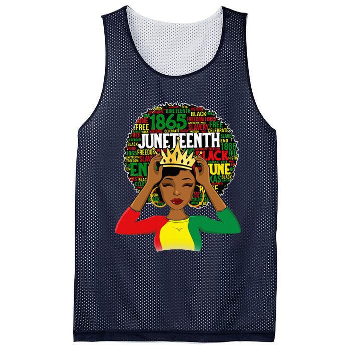 Juneteenth Women Queen African American Black Afro Mesh Reversible Basketball Jersey Tank